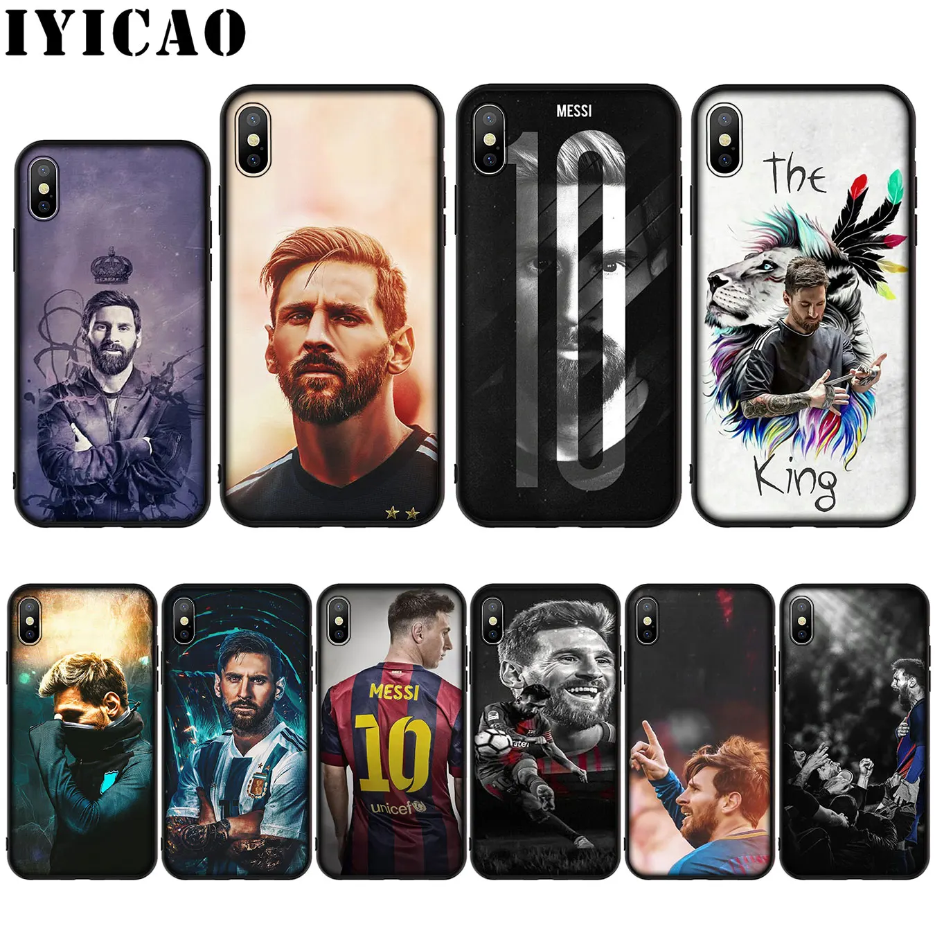 IYICAO Football Lionel Messi Silicone Soft Case for iPhone XR X XS Max 8 7 6 6S Plus 5 5S SE Cover |