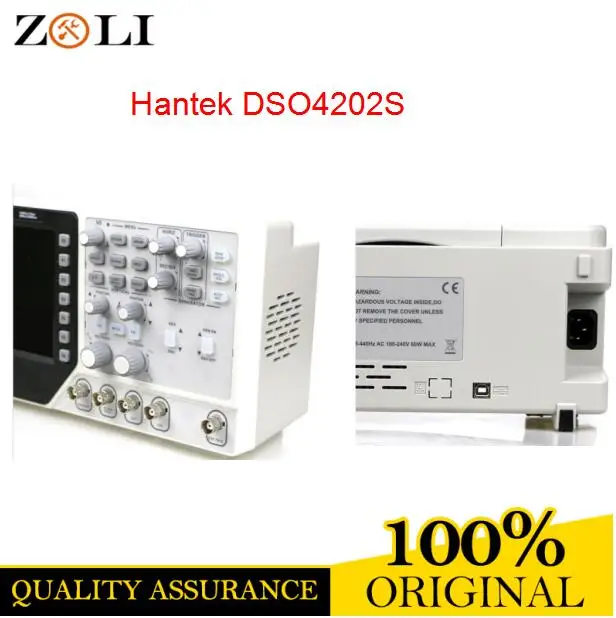 

DSO4202S Hantek 2 Channel Digital Oscilloscope + Arbitrary Hantek DSO4202S 7 inch 64K color LCD display DSO4202S