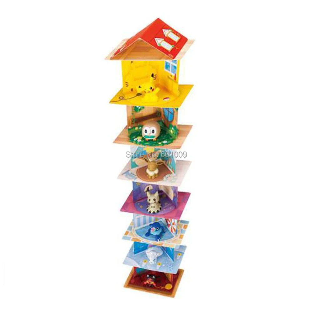 7 шт. домашние фигурки Pika Eevee Alola Vulpix Mimikyu Litten Rowlet Popplio 5 см из ПВХ розничная