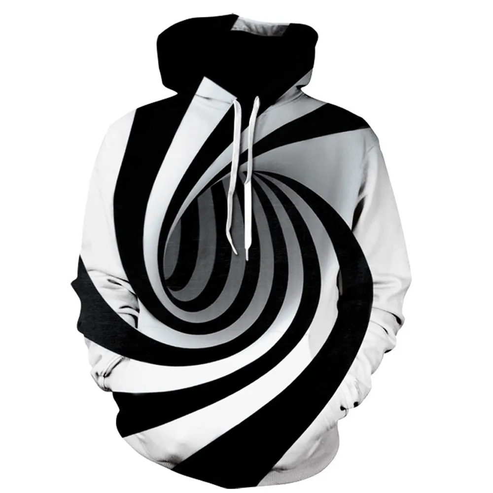 

Stylish Hoodies Men 2018 3D Digital vortex Printed Tops Male Long Sleeve Hooded Sweatshirt Tracksuit Sweat Casual Sportswear