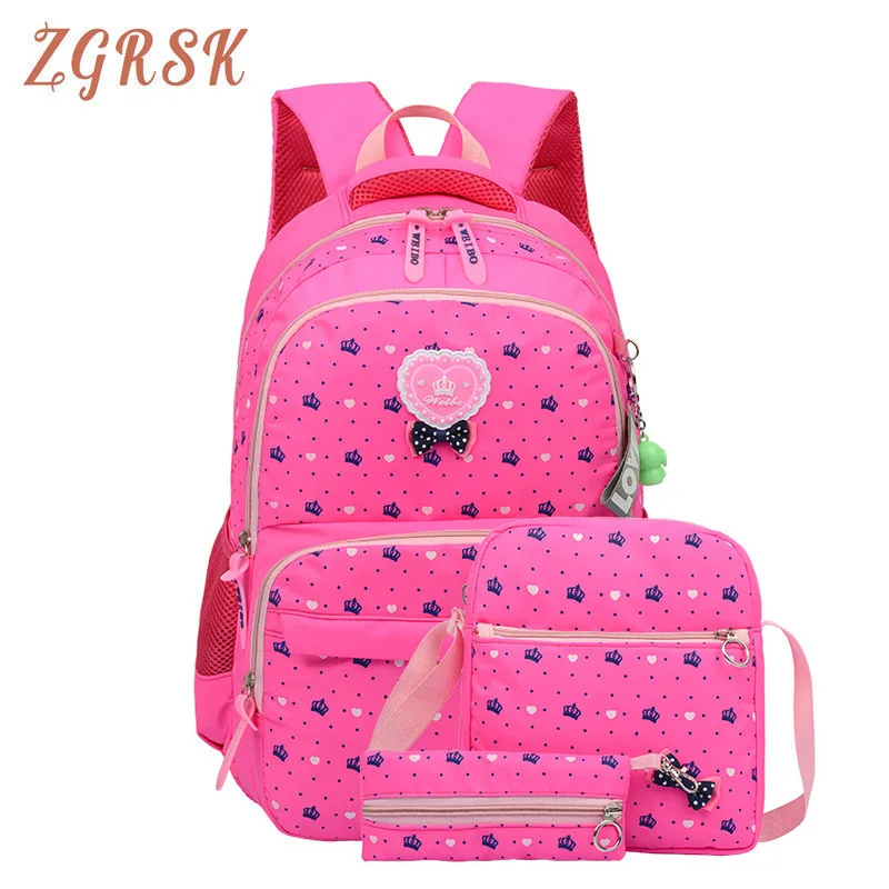 

3Pcs/set Dot Printing School Backpack Bags For Teenage Girls Fresh Princess Back Pack Schoolbag Female Backpacks Bagpack