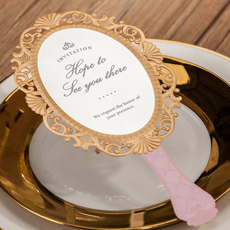 10PC Magic Mirror Wedding Invitation Card Personalized Printing
