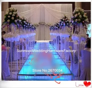 

new arrival 110cm crysral table flower stand for artificial flower arrangement for wedding stage walkway stand