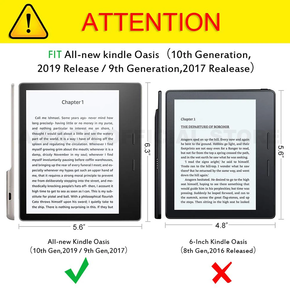 Чехол для всех новых Kindle Oasis 2 3 ", Чехол 10th /9th, Автоматический Режим сна/пробуждения, кожаный флип-чехол для Kindle Oasis 7", Чехол+ подарок