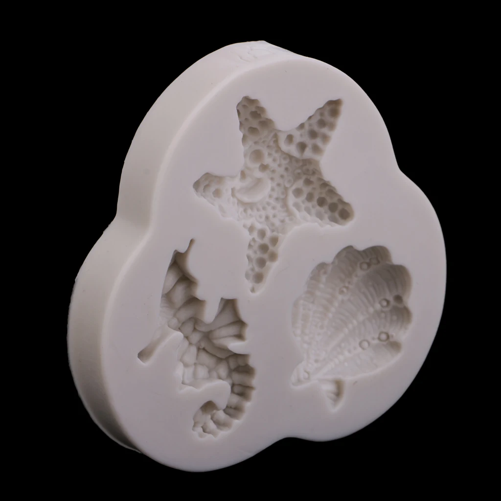 3D Fondant Cake Molds Seahorses /Shells/Tarfish Sea Animal Cake Decorating Mould Tools