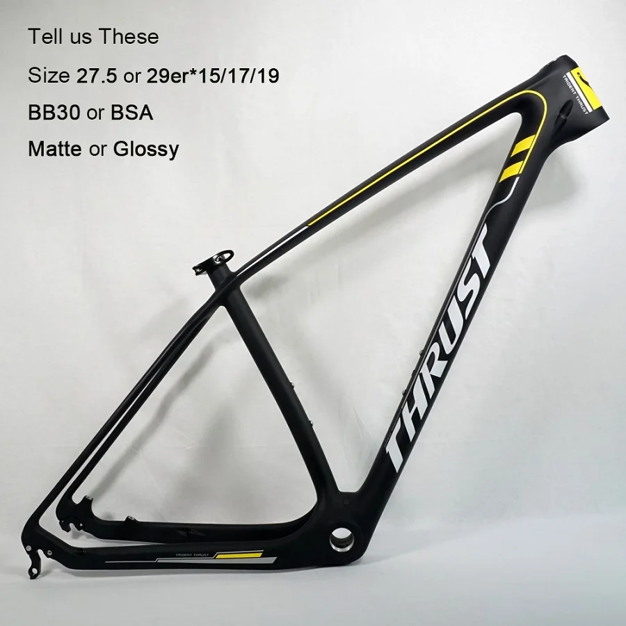 Упорная карбоновая рама 29er 15 17 19 mtb велосипедная Рама 27,5 er 7 цветов красный желтый зеленый синий белый черный для горного велосипеда - Цвет: yellow