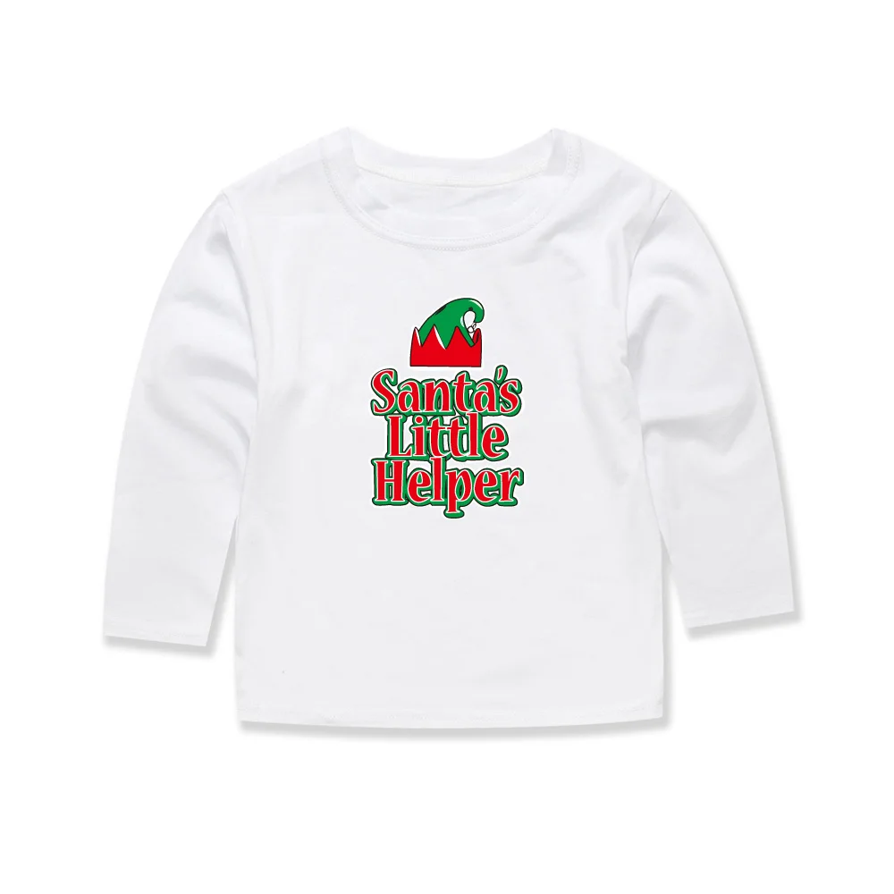 Little Bitty/ г., рождественские детские футболки с принтом «маленький помощник Санты» детская Рождественская футболка футболки для мальчиков и девочек, топы для малышей