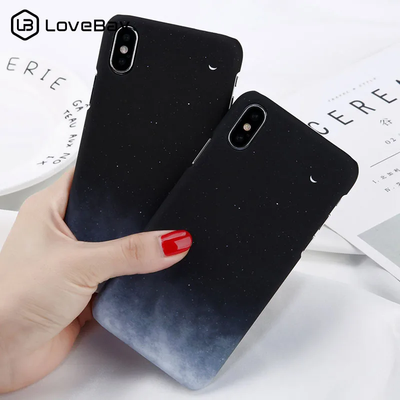 Lovebay Hard Plastic Phone Case For iPhone X XR XS Max 8 7 6 6s Plus PC Back Cover Cartoon Starry Sky Moon Ultra-thin Cases Lovebay Hard Plastic Phone Case For iPhone X XR XS Max 8 7 6 6s Plus PC Back Cover Cartoon Starry Sky Moon Ultra-thin Cases