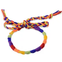 ЛГБТ, гей-Прайд браслеты пятновая веревка ручной работы нить ювелирные изделия для фанатов девушек женщин Радуга Бесконечная любовь бантик браслет