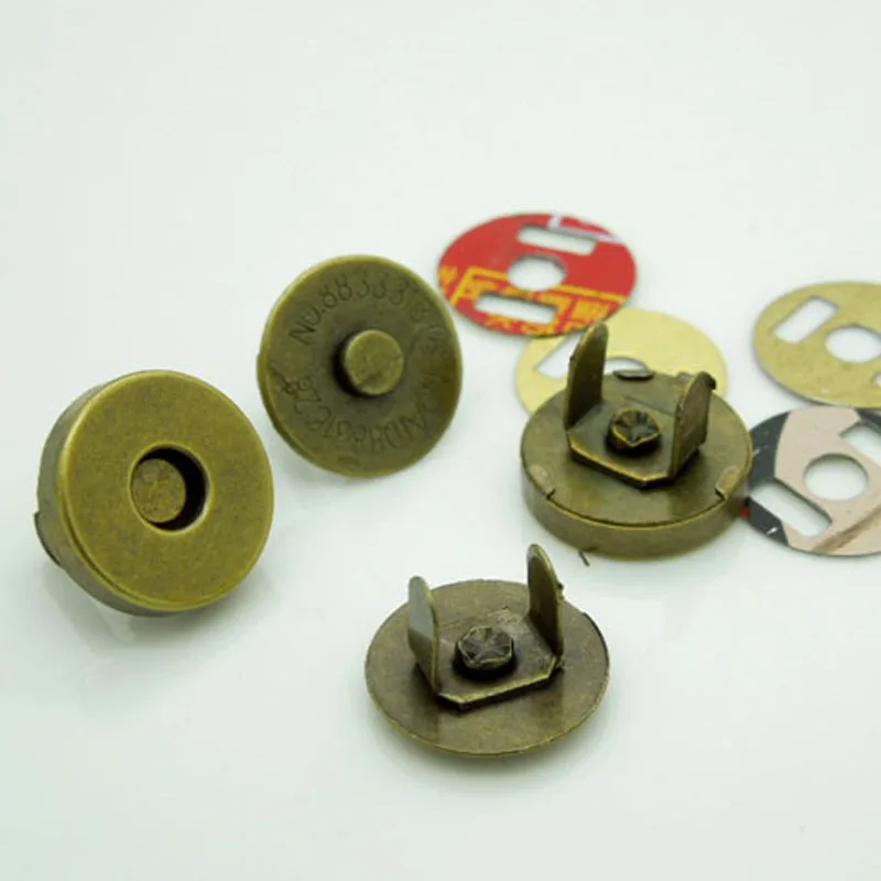 

50 Sets Bronze Magnetic Snaps Bag Purse Clasp Metal Button Fastener Sewing Craft 14mm A00473