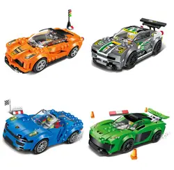 4 вида стилей Qunlong гоночный автомобиль 157 шт. + гоночный автомобиль серии Classic Car строительные блоки Набор DIY Образовательные Кирпичи игрушки