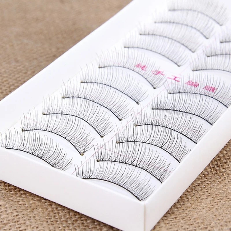 

10 Pairs Natural False Eyelashes Extensions Handmade Soft Fake Full Strip Lashes Eyelash 8mm