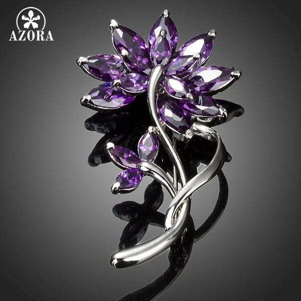 Брошь в виде цветка с фианитом TP0029|brooch jewelry|broochbrooch jewellery |