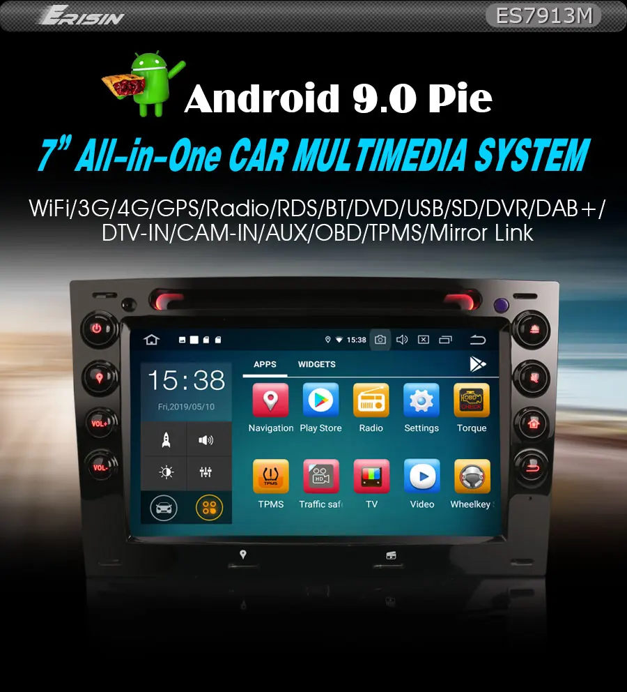 Cheap Erisin ES7913M 7 inch Android 9.0 Octa Core 4GB RAM Car DVD Radio BT for RENAULT MEGANE 2003-2010 0