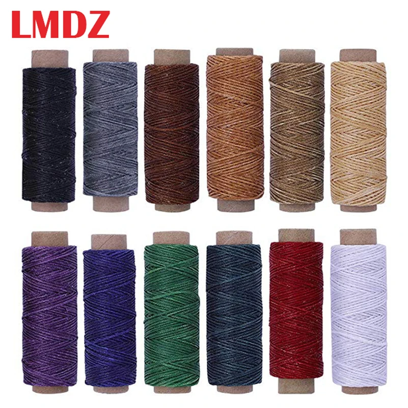 

LMDZ 12Color/Set 50m 150D Leather Sewing Waxed Thread Flat Waxed Sewing Thread Wax line Stitching Thread for Leather Craft DIY