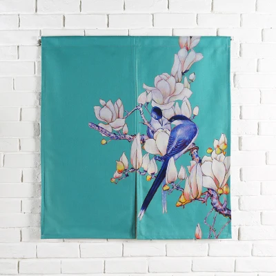 

Taiwan Japan style Chinese flower bird door curtain hanging living room kitchen home decoration bar tea coffee house