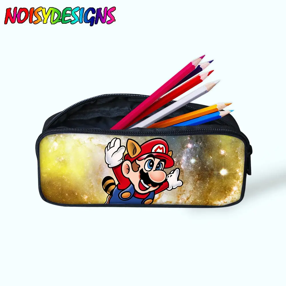

Super Mario Makeup Bag student Girl Boy stationery canvas zipper gadgets Case Multifunctional Galaxy Pencil Box School Supplies