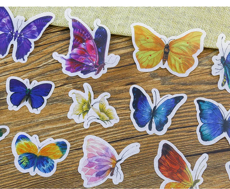 60 шт./пакет ретро настенные наклейки с рисунком бабочек и цветов зеленый декор из растений Васи Бумага наклейки на стену DIY Декор для скрапбукинга, школьные принадлежности