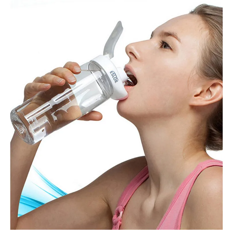 New Leak-Proof Seal Transparent Large Capacity Nozzle Sports Plastic Water Bottles With Cover Lip Filter 500ml 1 Piece | Дом и сад