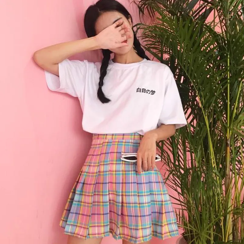 

Harajuku Kawaii Letter T Shirt Tops Women Summer 2019 Japanese Sweet Style Tees Shirt Schoolgirl Streetwear Clothes Tumblr