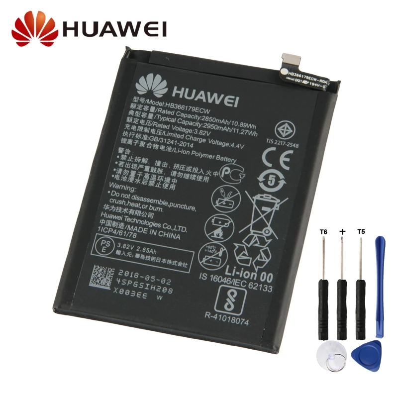 

Original Replacement Battery For Huawei Nova 2 CAZ-AL10 CAZ-TL00 HB366179ECW Genuine Phone Battery 2950mAh