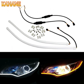 

KAHANE 45/60cm LED DRL Daytime Running Light Flexible Soft Turn Signal Light FOR Hyundai Tucson ix35 Solaris VW Touran Golf Polo