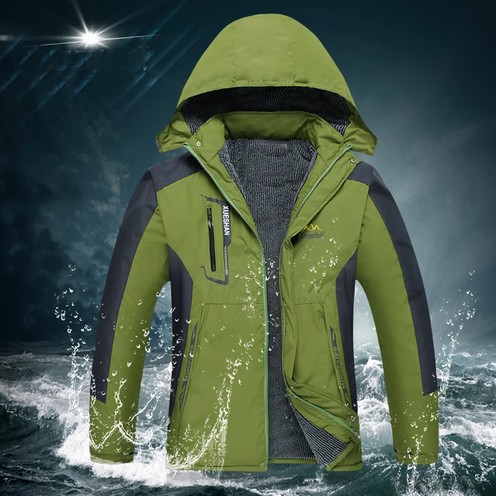Хит, Мужская водонепроницаемая ветрозащитная спортивная теплая зимняя Толстая куртка, пальто,, Прямая поставка