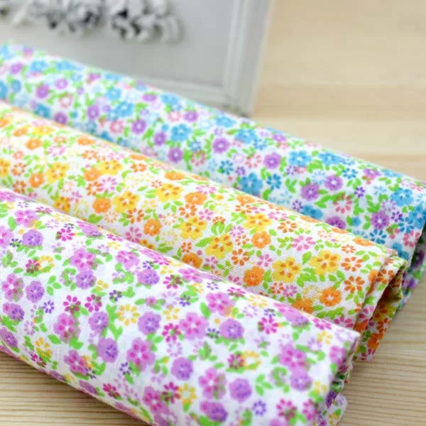 

3 Assorted Color Pre-Cut " floral print "Charm Cotton Quilt Fabric Fat Quarter Tissue Bundle Best Match Sewing Textile 50x50cm
