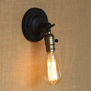 

Wall light E27 Edison bulb Mini wall lamp Knob switch loft American country lighting retro industry Vintage iron Small WALL Lamp