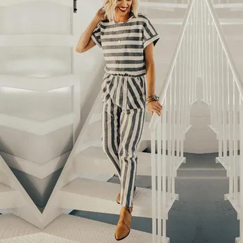 

Fashion Women Ladies Clubwear Summer Playsuit Bodycon Party Jumpsuit Casual Striped Romper Trousers