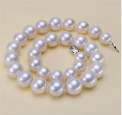 

Huge NEW HOT elegant AAA 11-12 mm White south sea round Pearl Necklace 18