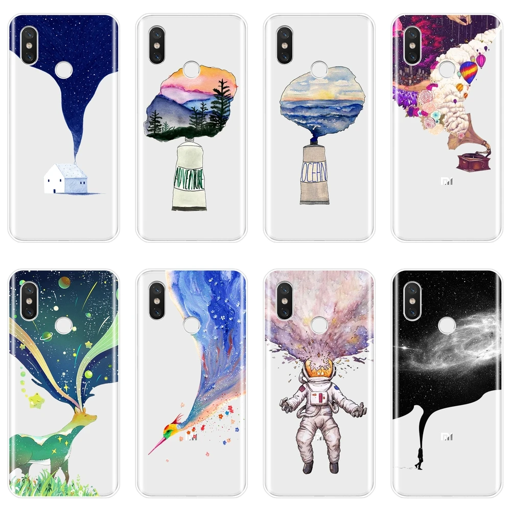 

For Xiaomi MiA1 MIA2 Mi8 Case Silicone Art Star Soft Back Cover For Xiaomi Mi A1 A2 Lite 8 SE 5 5C 5S 5X 6 6X Plus Phone Case