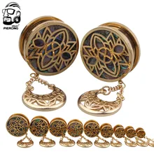 1 пара золотые хирургические стальные болтающиеся ушные раковины для тоннелей в ушах на теле расширитель 8 мм-25 мм Пирсинг Украшения для тела