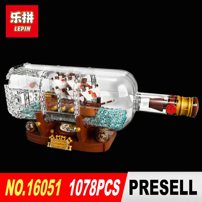 Lepin 16051 1078Pcs Creative Movies Pirates of the Caribbean Pirates Series 21313 bottles in the boat Building Blocks kits Model new science fiction movies avatar pirates of the caribbean jack tv supernatural mens wallets female purse cards coin zip bolsa