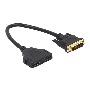 

HD 1080P DVI 24+1Male to Dual HDMI Female Ports Adapter Cable DVI to HDMI Converter for TV Box