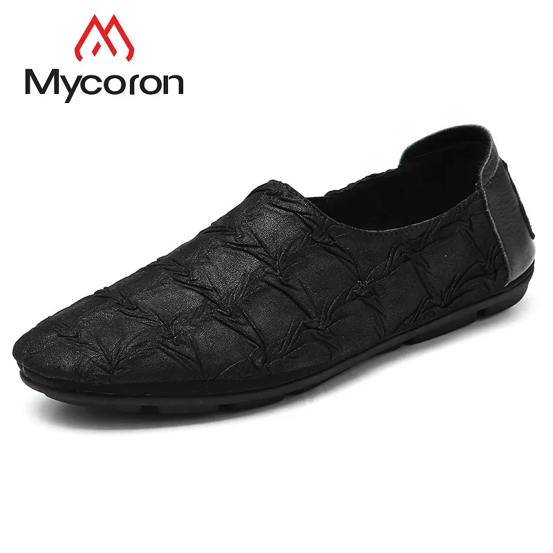 

MYCORON New 2018 Luxury Designers Men Soft Leather Casual Men Shoes Breathable Comfort Loafers Brand Shoes sapatos masculino