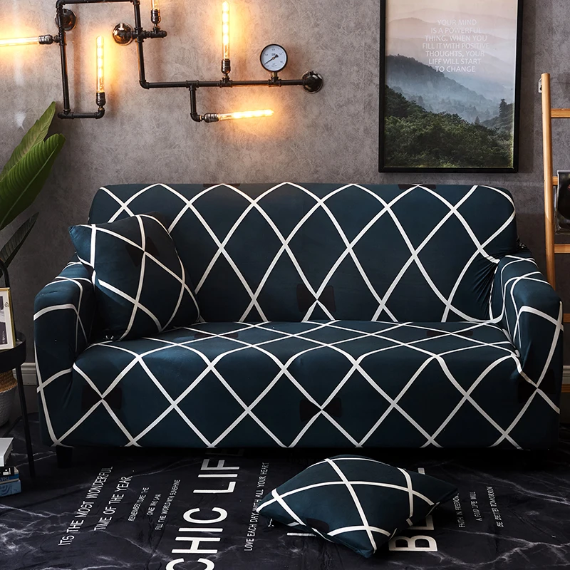 Геометрический принт эластичный все включено чехол угловой диван Чехлы для гостиной секционный спандекс стрейч защитный чехол для дивана