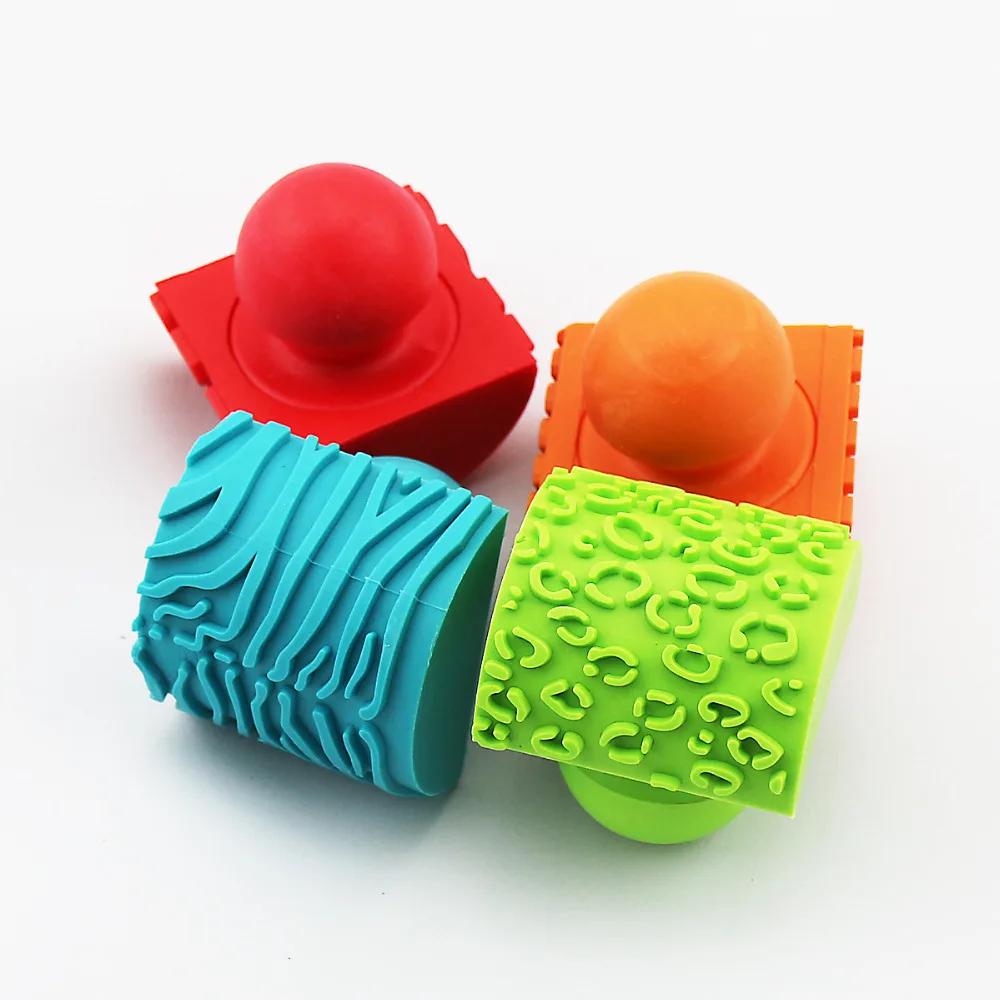 Creative handmade diy rubber stamp roller with embossed press