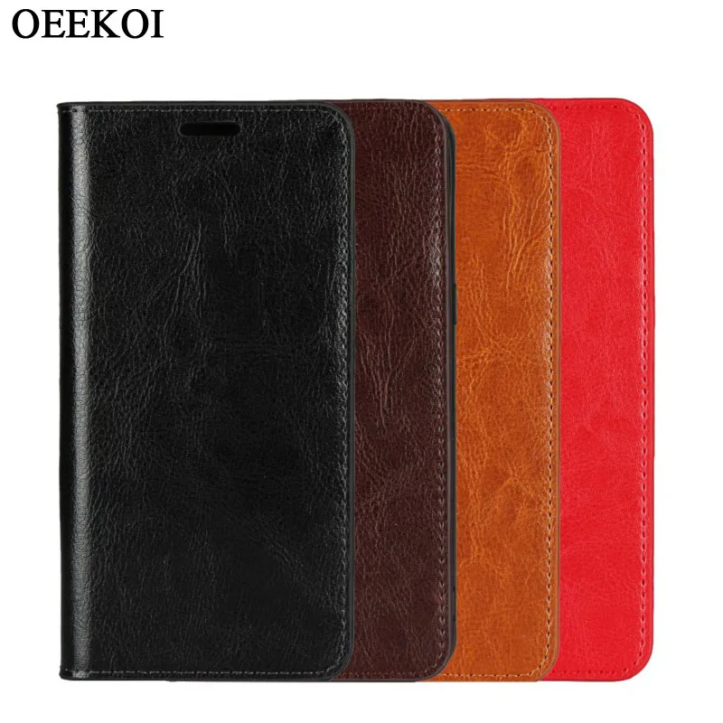 OEEKOI Crazy Horse кожаный чехол книжка с кошельком из натуральной кожи для стрелки Fujitsu NX