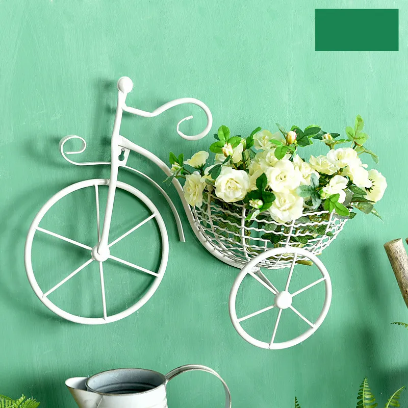 

Creative Bicycle European Style Wrought Iron Wall Hanging Flower Rack Living Room Balcony Wall Hanging Flower Basket Decorations