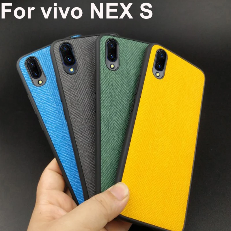 6 59 &quotЗеленый цвет чехол для vivo NEX S coque ткань кожа задняя крышка NEXS телефонные