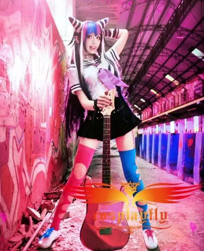 Danganronpa Dangan Ronpa Ibuki Mioda маскарадный костюм женские матросские Костюмы пара чулок с