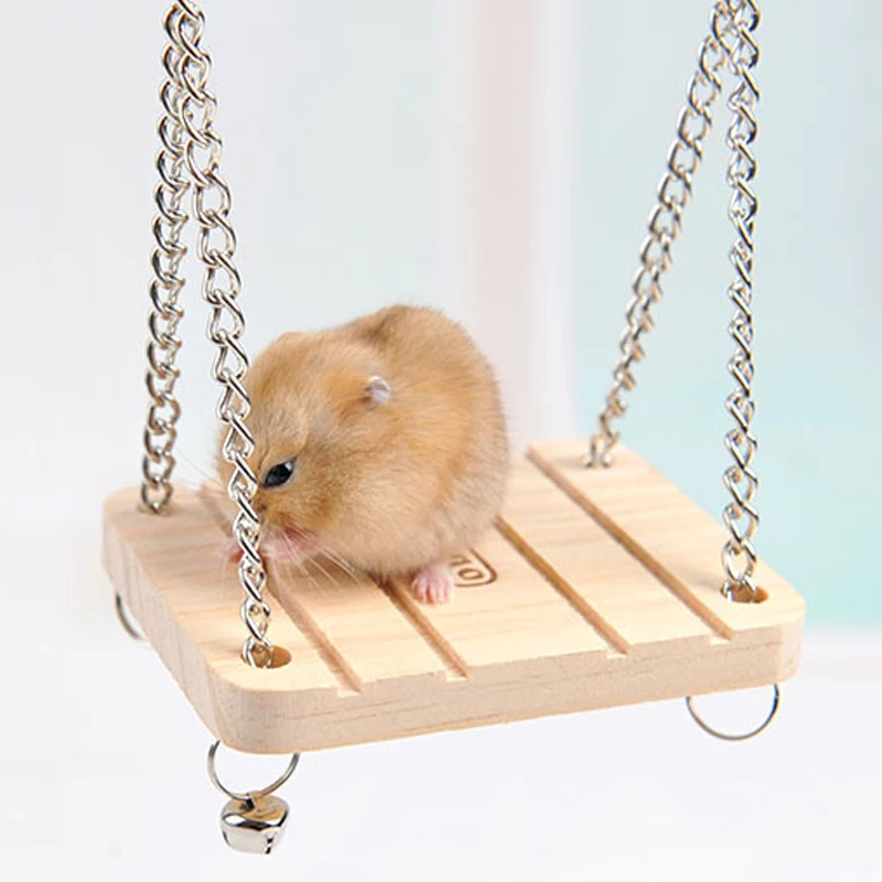 

Pet Toys Hamster Rabbit Mouse Chinchilla Wooden Hanging Pet Hammock Small Swing Winter Toys Cage Accessories LS