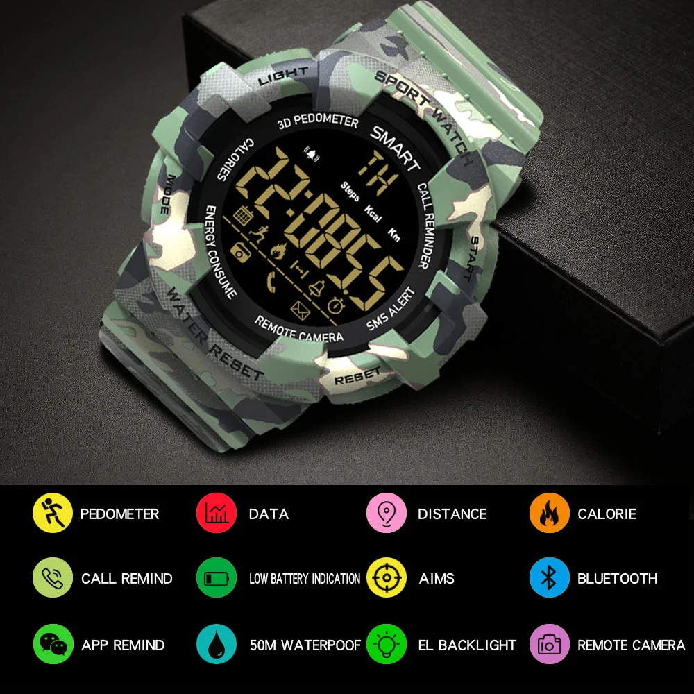 

Bluetooth Smart Watch Sport Male Clock Call Reminder Calorie Digital Men SmartWatch Wearable Devices For ios Android Phone
