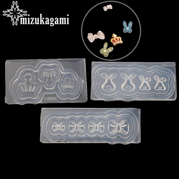 

1pcs UV Resin Jewelry Liquid Silicone Mold Rabbit Bowk Crown Resin Nail Art Mold Silicone Resin Mold For Jewelry Making