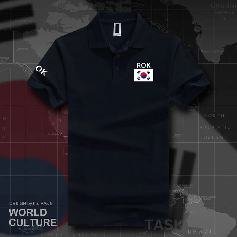 Южная Корея, рубашки поло для мужчин, короткий рукав, белые бренды, принт для страны, хлопок, Национальный флаг - Цвет: polo-Navy