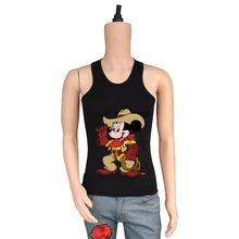 Бренд seestern одежда в стиле «хип-хоп» с рисунком Микки и Минни Маус на бретелях без рукавов с изображением забавных милых: рубашка с рисунком Минни Маус И Фитнес пару на бретелях