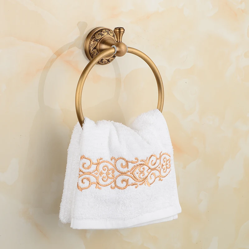 

SRJ Antique Copper Towel Ring Bathroom Towel Bath Towel Storage Rack Bathroom Hardware Pendant Wall Mounted Towel Rack