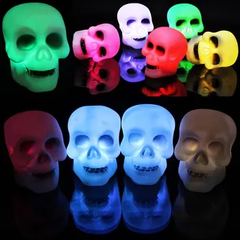 

HOT SALE 8CM Skull LED Color Change Halloween Decoration Atmosphere for Party / Evening / Bar / Restaurant / Discotheque Multi