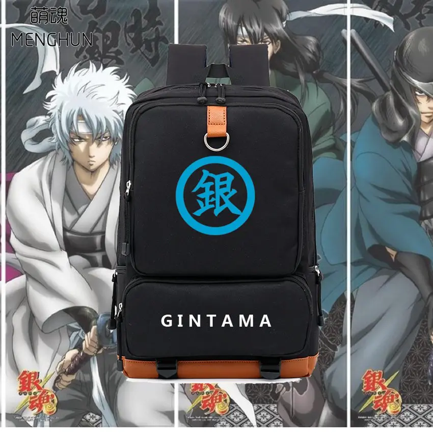 Горячие аниме рюкзаки гинтама фанаты с принтом GINTAMA Высокая емкость Фанаты